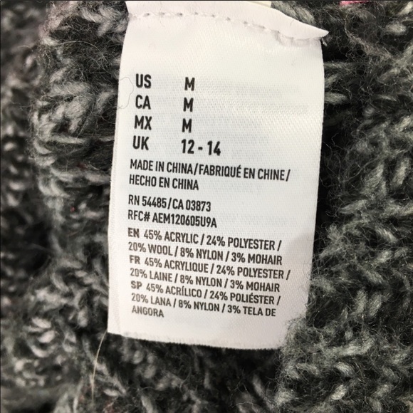 American Eagle Snowflake Wool Blend Sweater - Picture 5 of 7